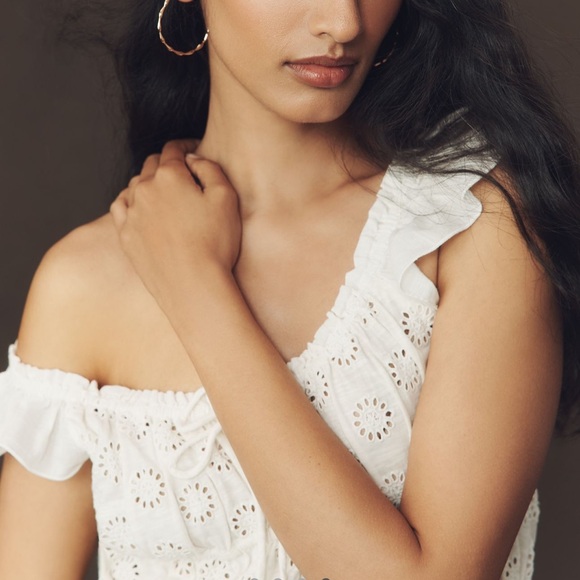 Anthropologie Eyelet Flutter-Sleeve Blouse - Picture 4 of 4